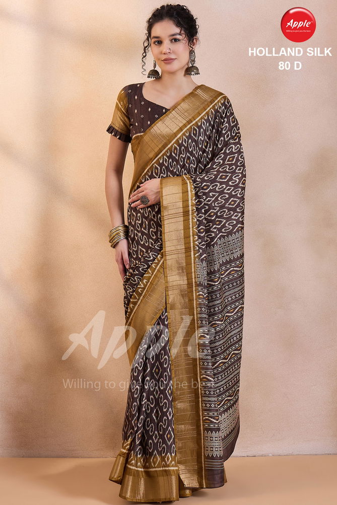 Holland Silk 80 By Apple Blend Silk Printed Designer Saree Wholesale Shop In Surat
